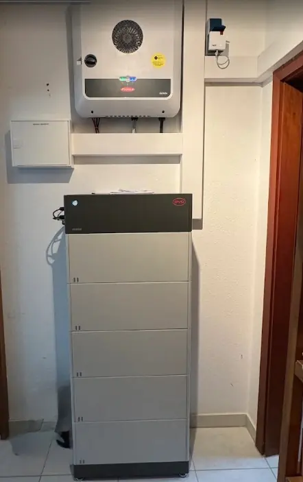 Batteriespeicher und Wechselrichter im Technikraum installiert
